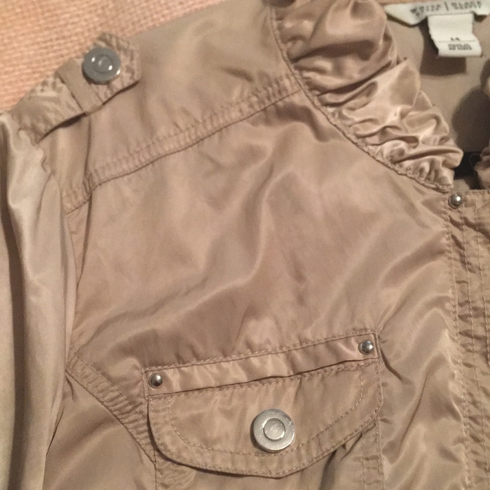 WHBM Zip + Button Jacket with Ruffled Collar - Picture 4 of 12